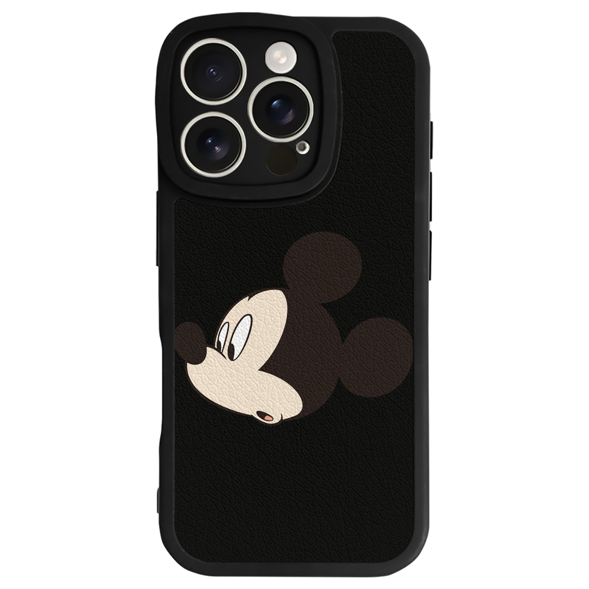 （画像用） ミッキーマウス Mickey Mouse 【iPhone 16シリーズ対応】シリコンスマホケース（レザー調） 材質：シリコン
